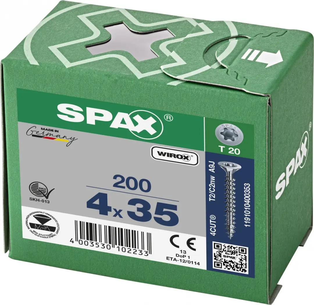 Spax Spaanplaatschroef Verzinkt Torx 4.0 x 35