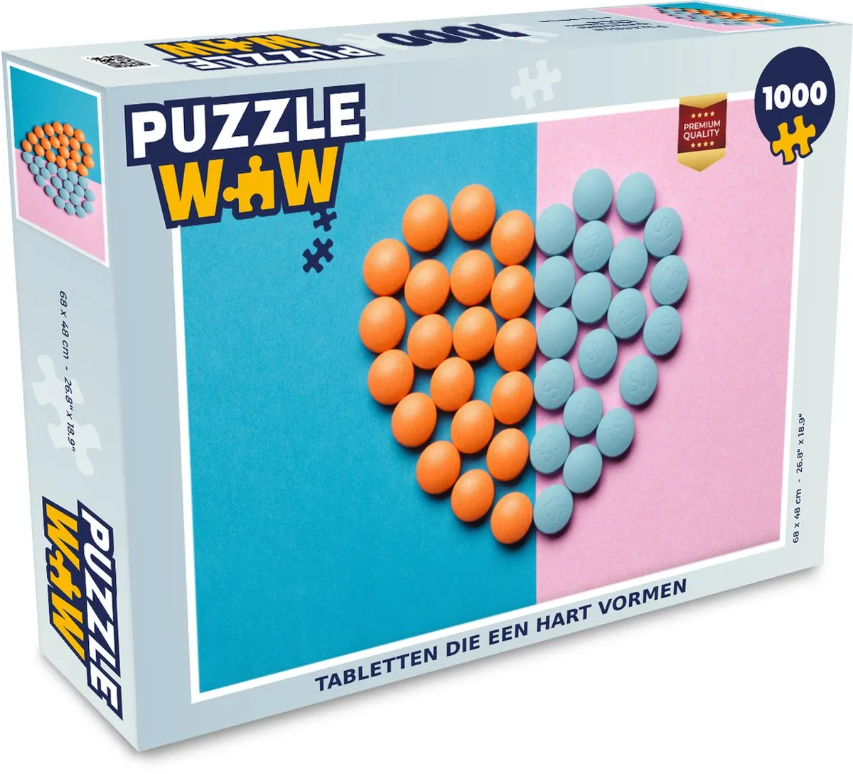 PuzzleWow Hart Legpuzzel 1000 Stuks - Multicolor