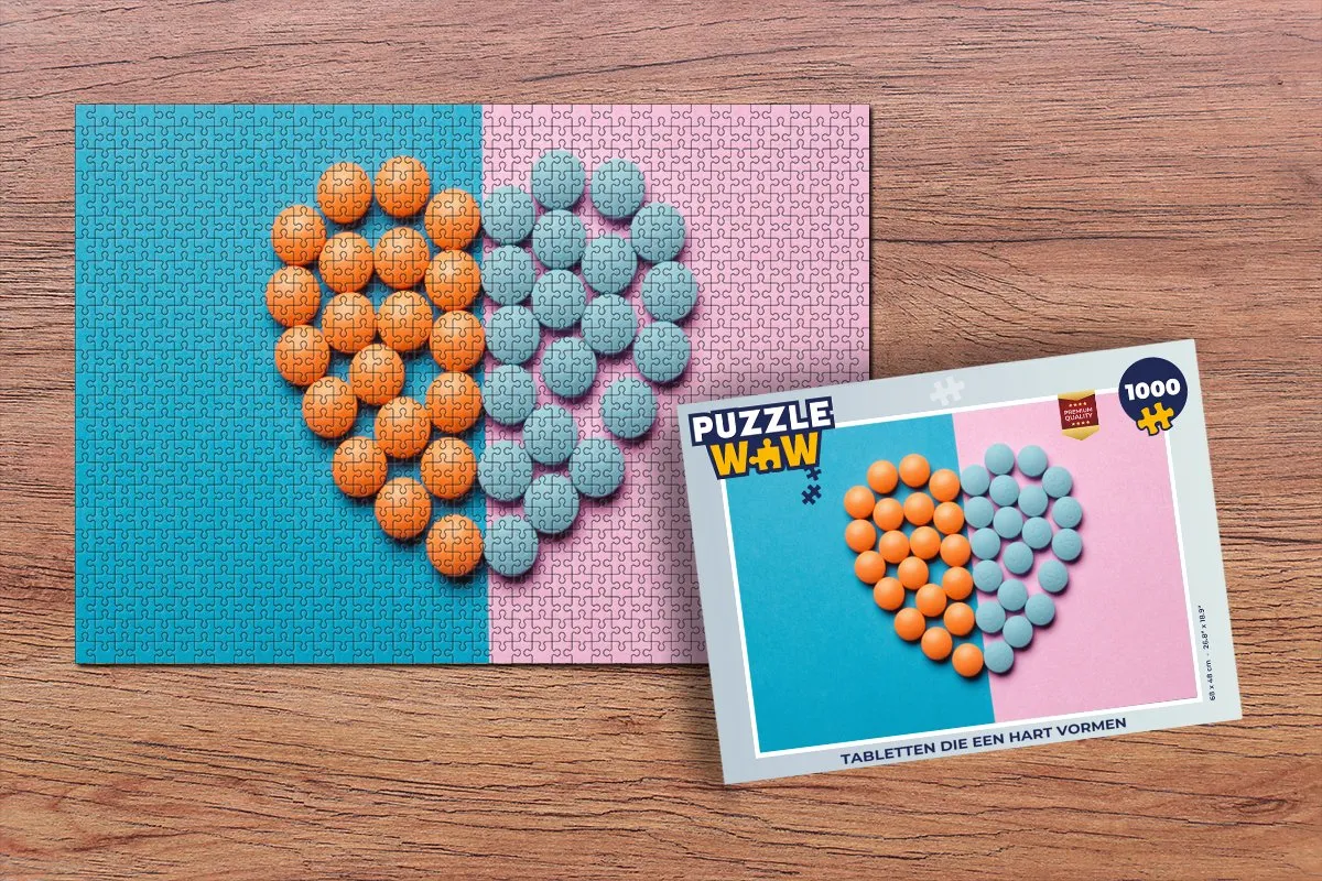 PuzzleWow Hart Legpuzzel 1000 Stuks - Multicolor