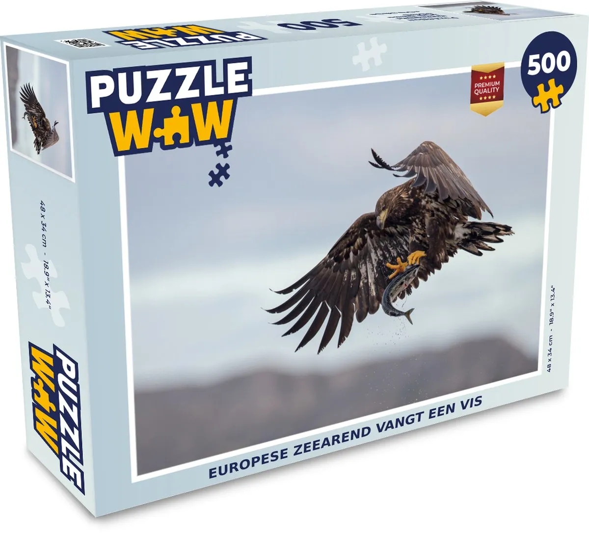 PuzzleWow Europese Zeearend Vangt Vis Legpuzzel 500 Stuks