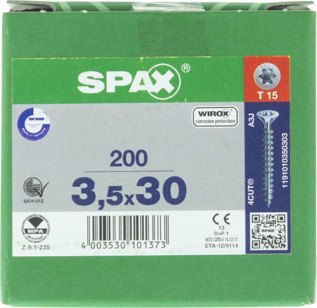 Spax Spaanplaatschroef Torx 3.5x30mm Verzinkt - 200 Stuks - afbeelding 5 van 6