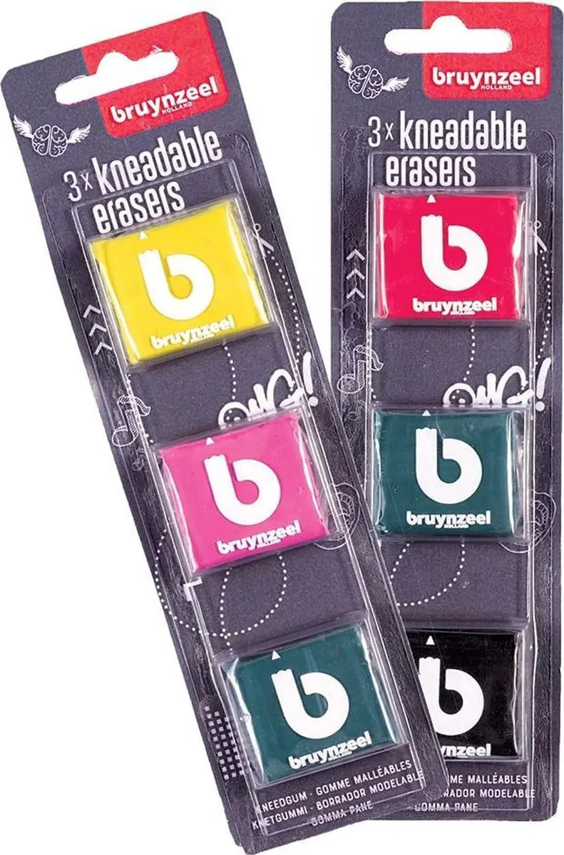 BRUYNZEEL Kneedgum Set - 3 Stuks - 3 Kleuren