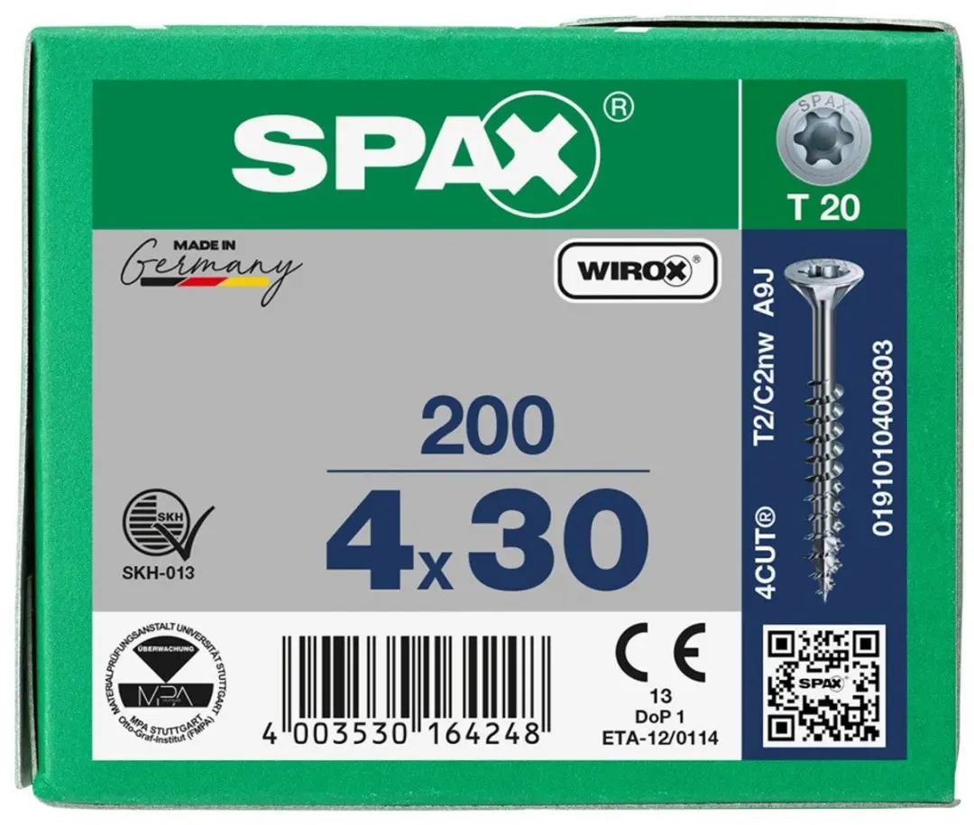 Spax Torx 20 Platkop Spaanplaatschroeven 4x30mm - 200 Stuks - Grijs - afbeelding 4 van 6
