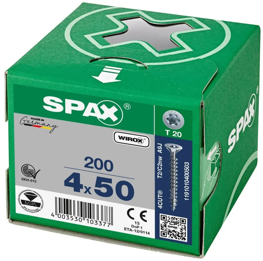 Spax Torx 4.0x50mm Spaanplaatschroef Verzinkt - 200 Stuks - afbeelding 6 van 6