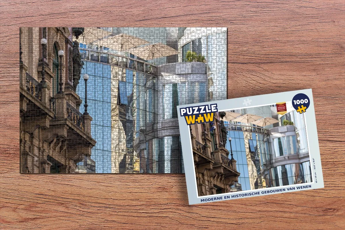 PuzzleWow Legpuzzel Moderne en historische gebouwen Wenen 1000 Stuks - Multicolor
