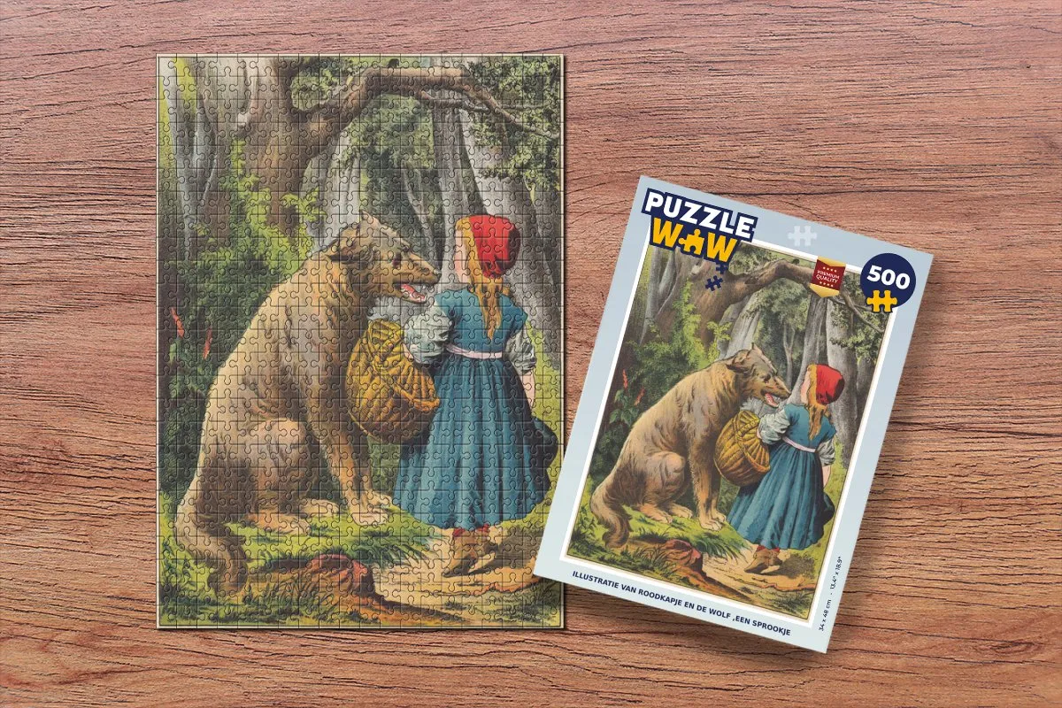 PuzzleWow Wolf & Meisje Legpuzzel 500 Stuks - Multicolor