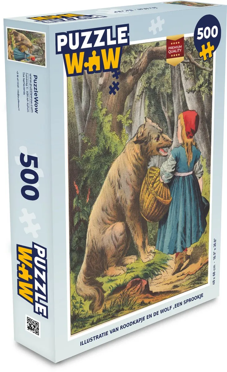 PuzzleWow Wolf & Meisje Legpuzzel 500 Stuks