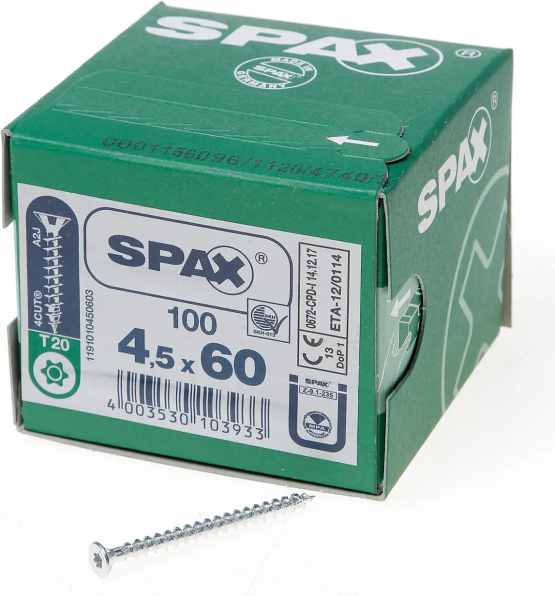 Spax Spaanplaatschroef Torx 4.5x60 Verzinkt
