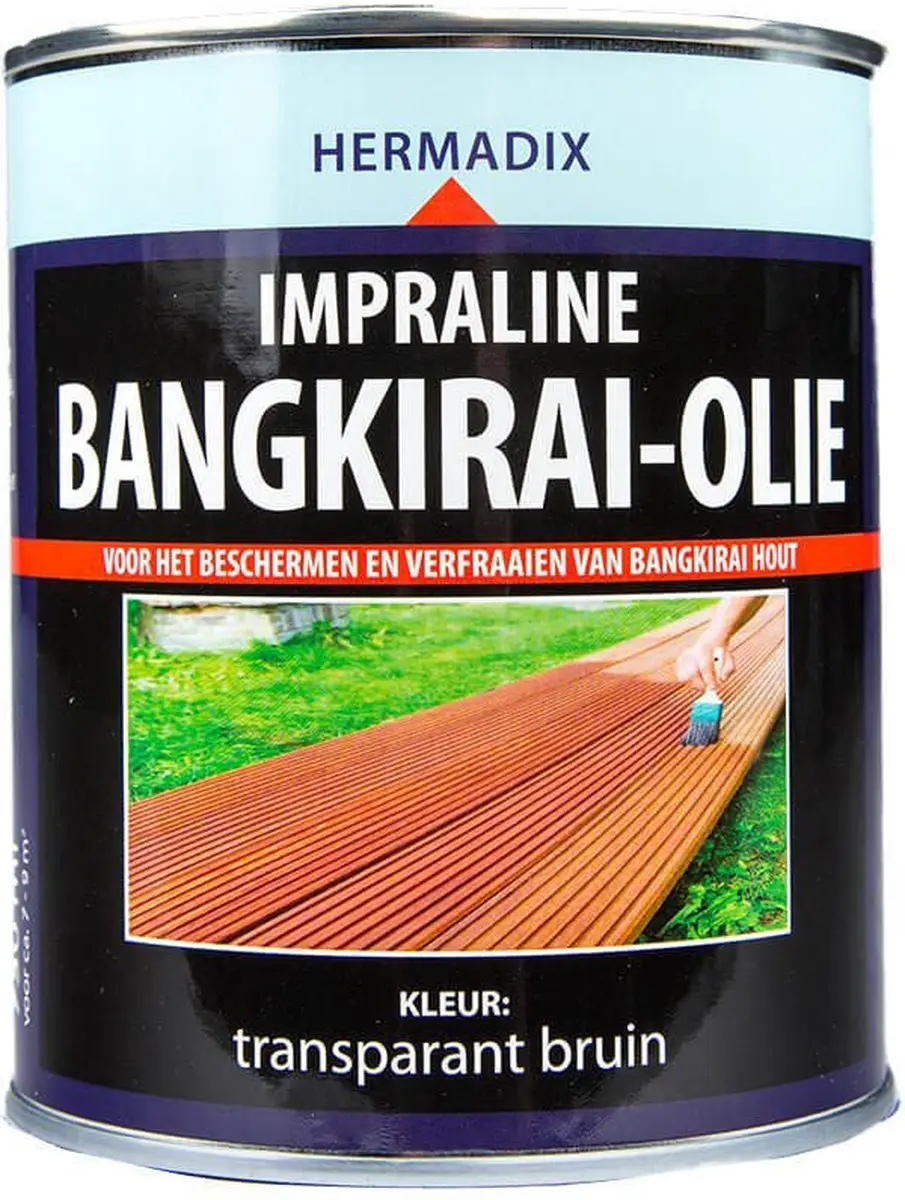 Hermadix Impraline Bangkirai 0,75L - Steigerhout - Bruin transparant - afbeelding 2 van 5