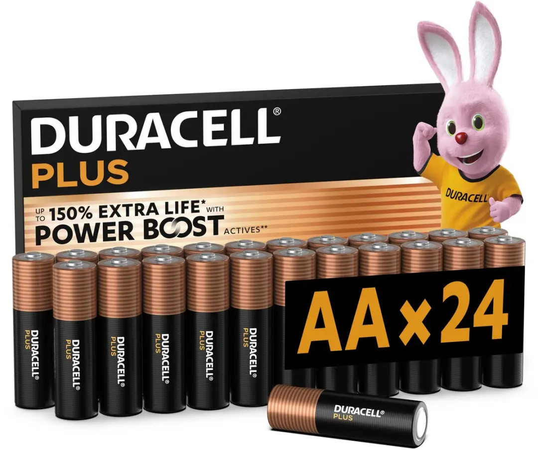 Duracell Plus AA Alkaline Batterijen 24 Stuks