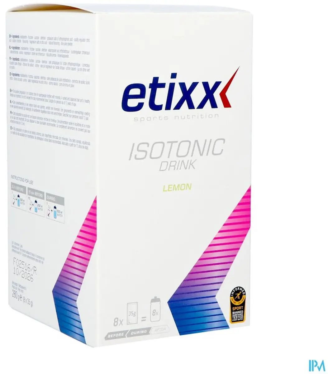 Etixx Isotonic Drink Lemon 280g (8x35g) - afbeelding 2 van 2