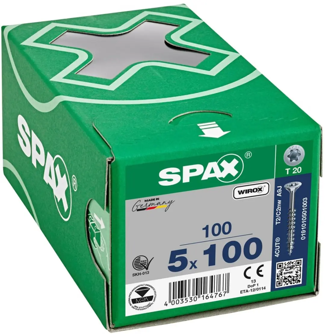 Spax Spaanplaatschroef Verzinkt Torx 5.0 x 100 - 100 Stuks - afbeelding 6 van 6
