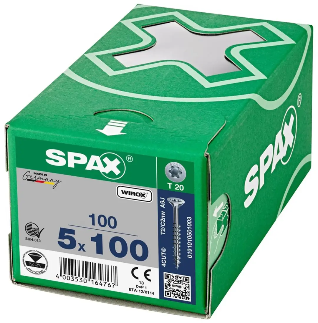 Spax Spaanplaatschroef Verzinkt Torx 5.0 x 100 - 100 Stuks - afbeelding 5 van 6