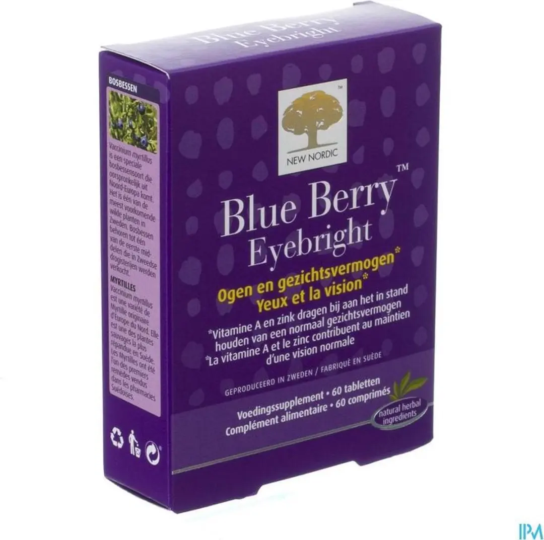 New Nordic Blue Berry Eyebright Voedingssupplement 60 tabletten - afbeelding 2 van 6