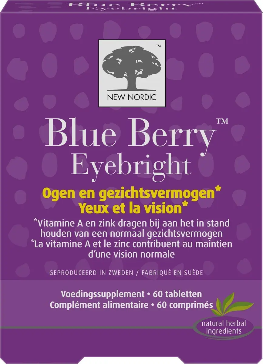 New Nordic Blue Berry Eyebright Voedingssupplement 60 tabletten