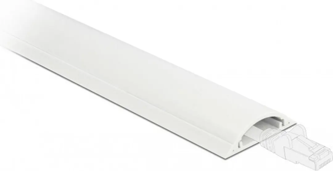 Delock Kunststof Kabelgoot Halfrond 100x5cm - Wit - afbeelding 2 van 3