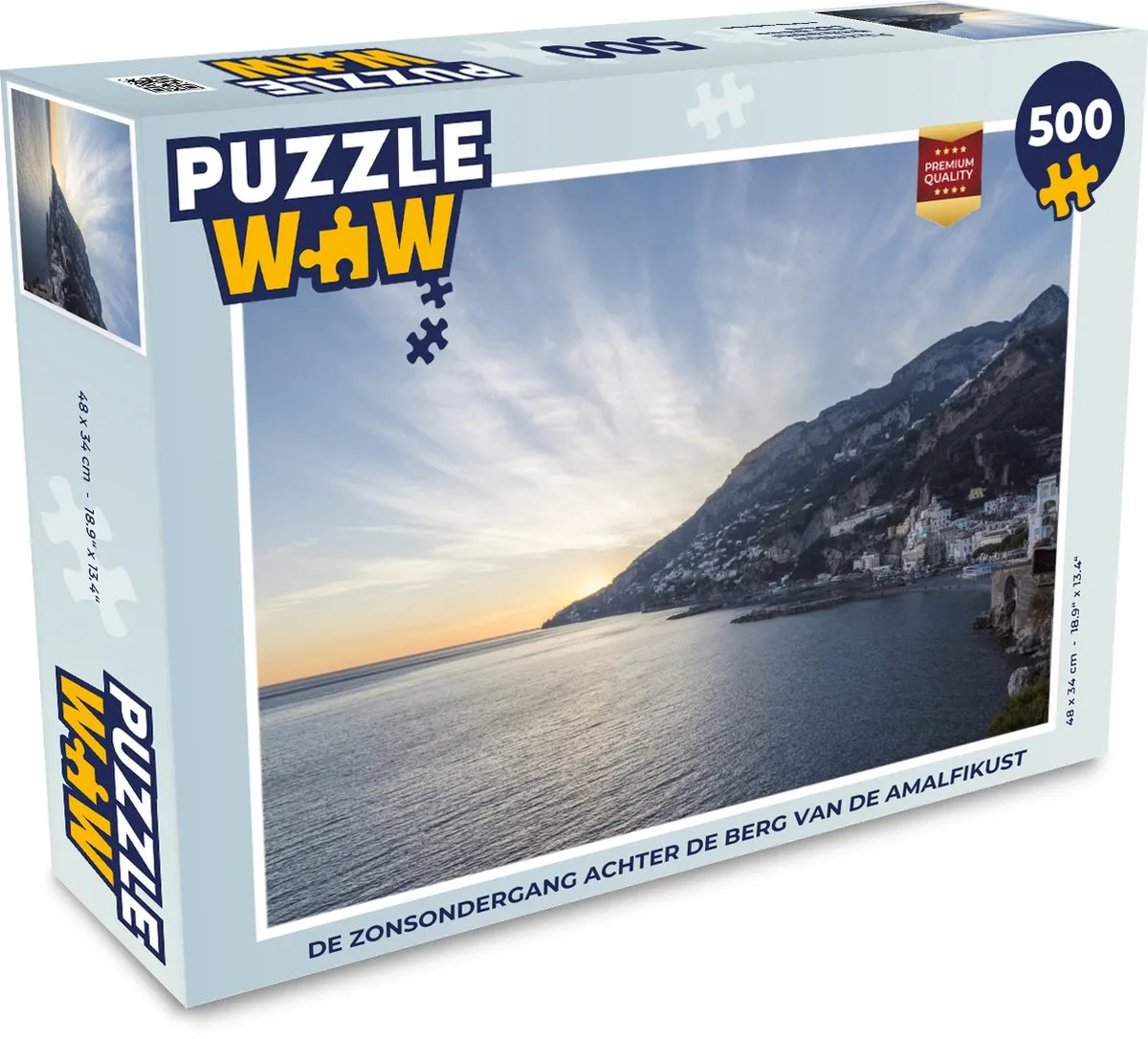 PuzzleWow Legpuzzel De Zonsondergang Amalfikust 500 Stuks - Multicolor