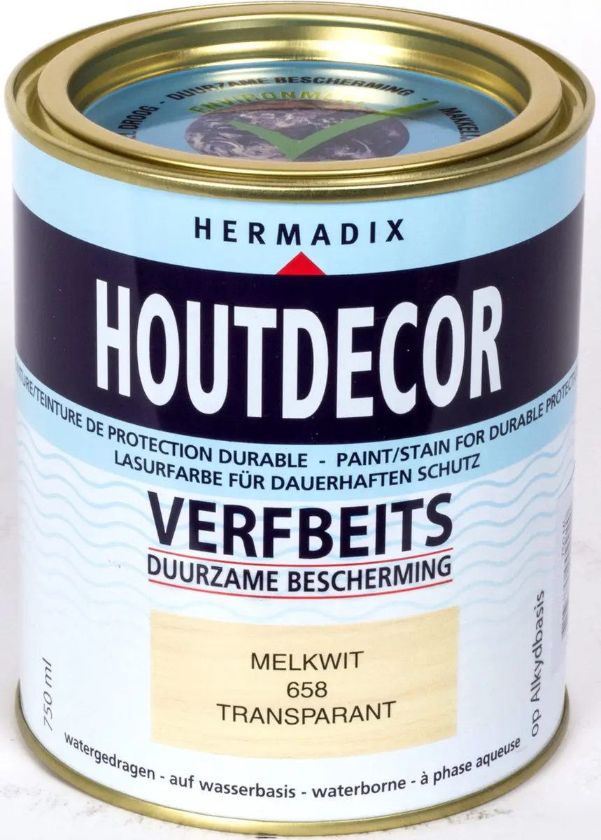 Hermadix Houtdecor Verfbeits Transparant 658 Melkwit