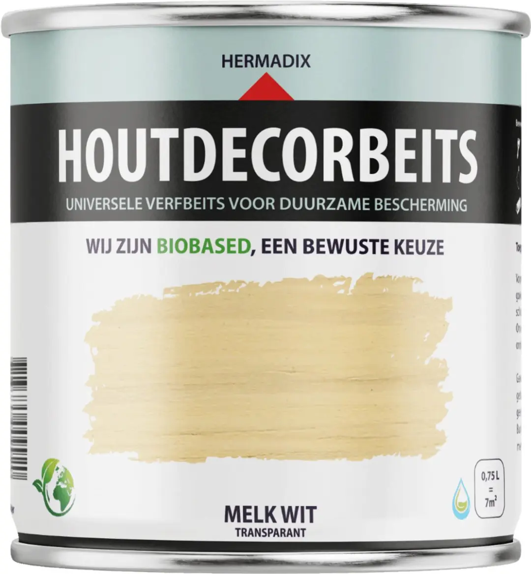 Hermadix Houtdecor Verfbeits Transparant 658 Melkwit - 0,75 liter - afbeelding 5 van 5