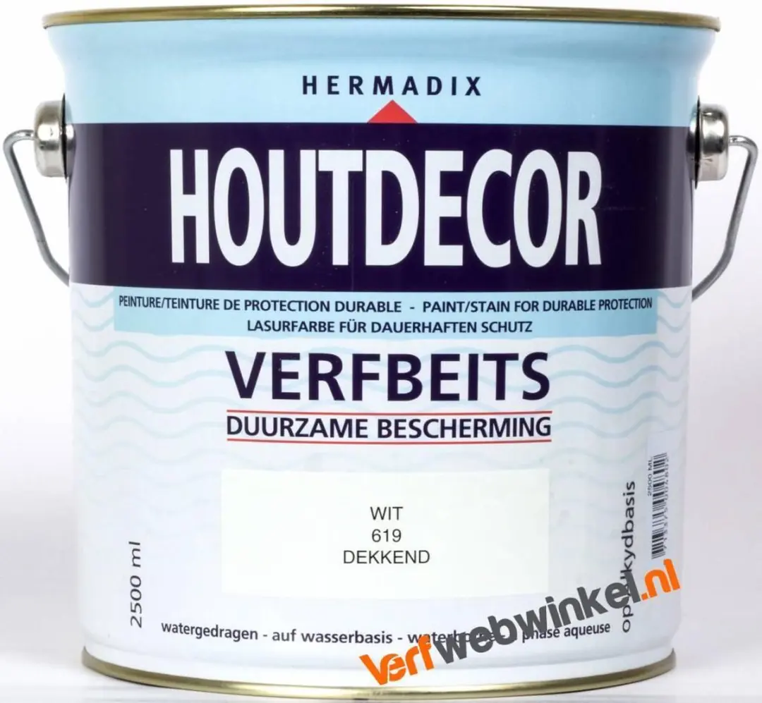 Hermadix Houtdecor Dekkend Verfbeits 601 Gebroken Wit 0,75L - afbeelding 3 van 5