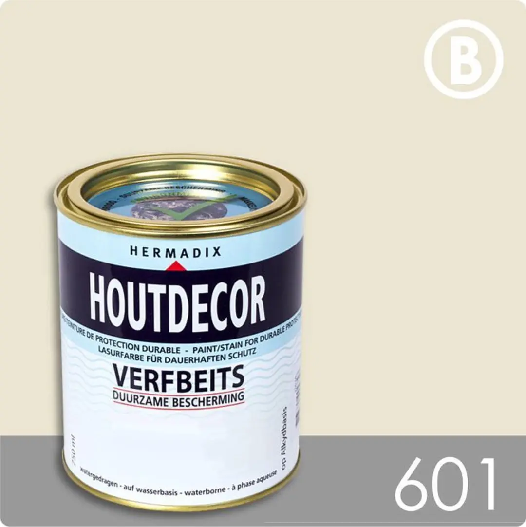 Hermadix Houtdecor Dekkend Verfbeits 601 Gebroken Wit 0,75L - afbeelding 5 van 5