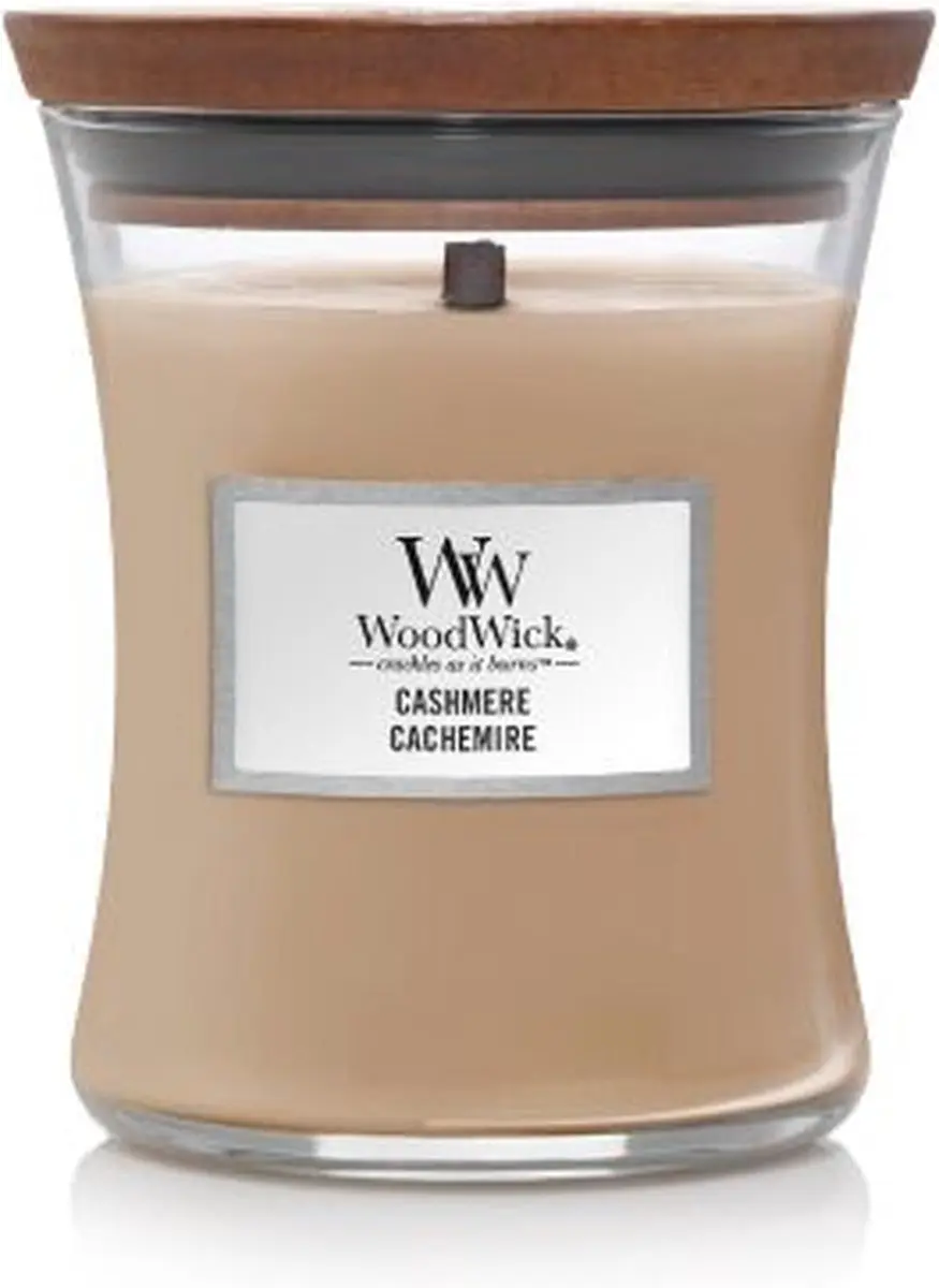 Woodwick Hourglass Geurkaars Cashmere - 60 Branduren - afbeelding 3 van 4