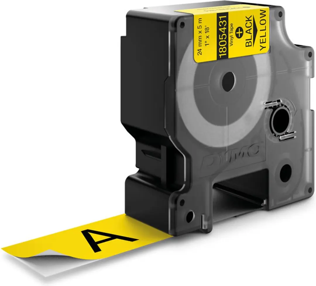DYMO Rhino 1805431 Zelfklevende Labels - 24mm x 5,5m - Zwart op Geel - afbeelding 3 van 5