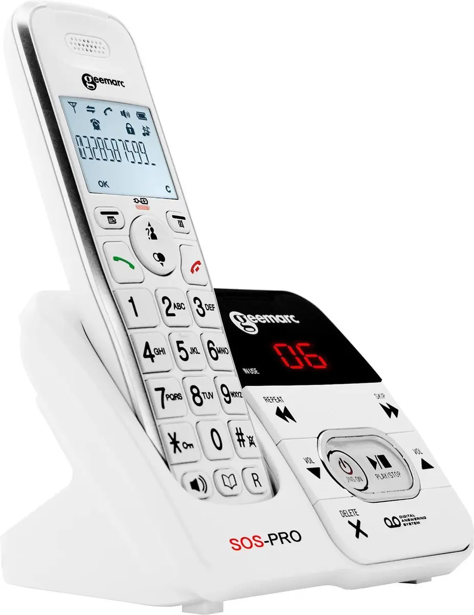 Doro Geemarc AmpliDECT 295 SOS Pro Telefoon - 30dB Versterking - Wit - afbeelding 2 van 6