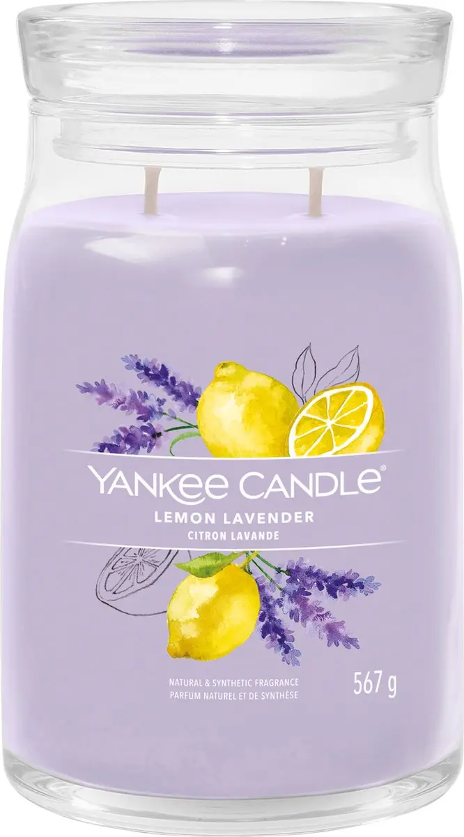 Yankee Candle Lemon Lavender Grote Geurkaars - 80 Uur - Paars - afbeelding 3 van 3