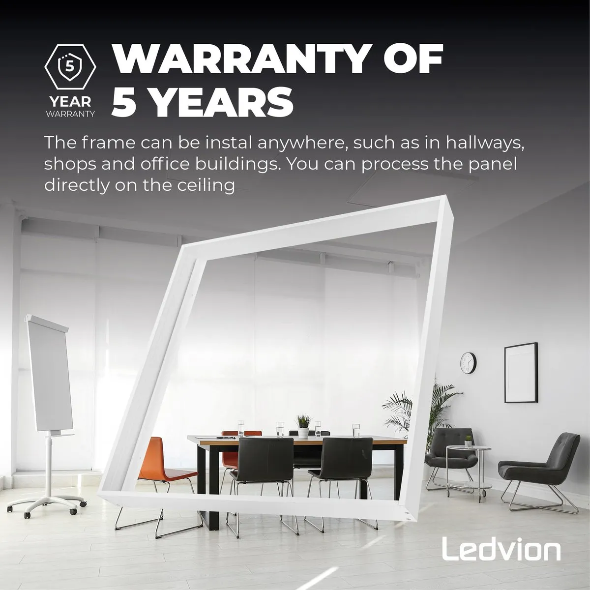 Ledvion Inbouwframe LED Paneel 60x60cm - Wit - afbeelding 6 van 6