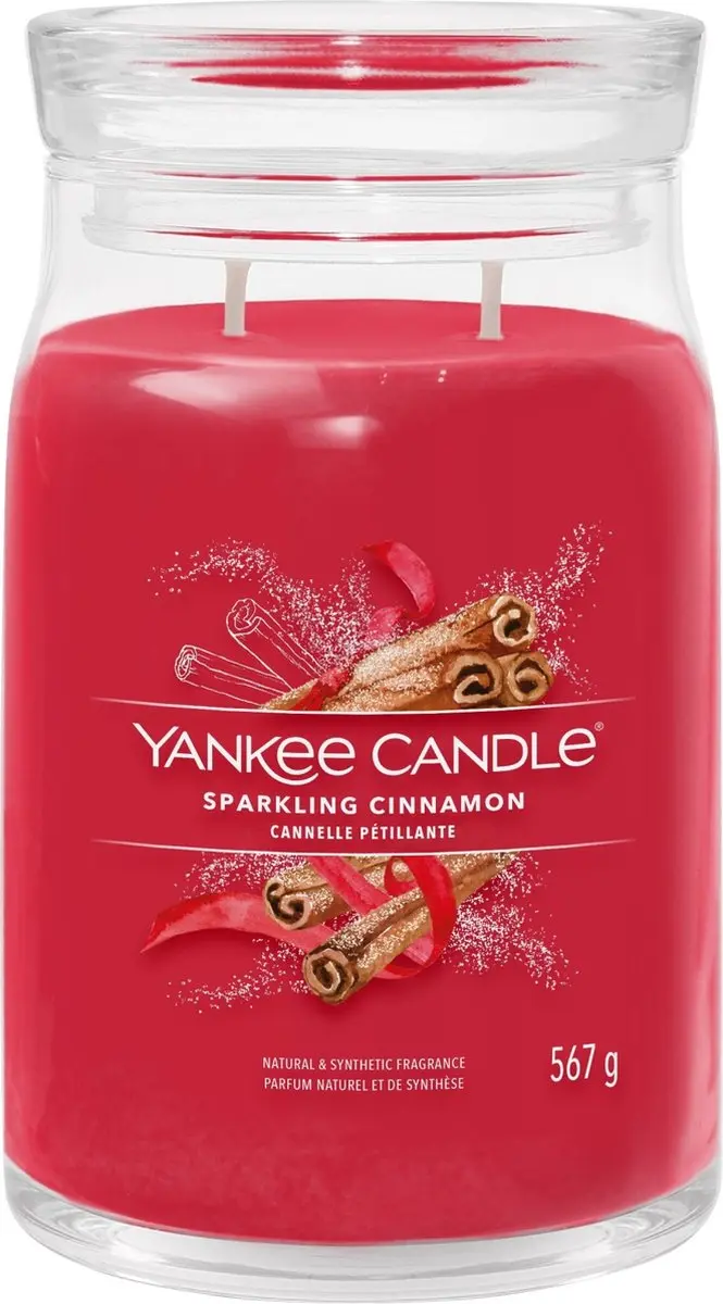 Yankee Candle Sparkling Cinnamon Geurkaars - 90 Branduren - afbeelding 2 van 2