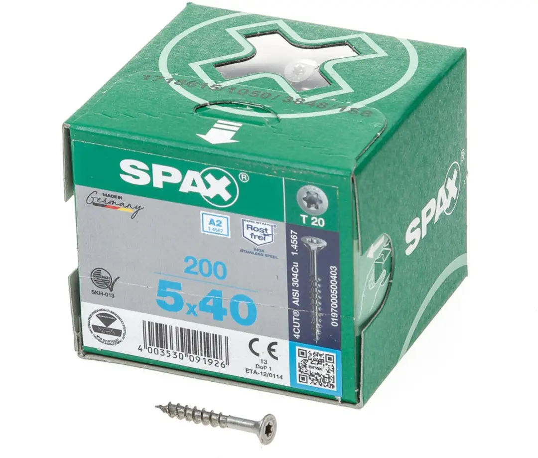 Spax Spaanplaatschroef RVS Torx 5.0 x 40