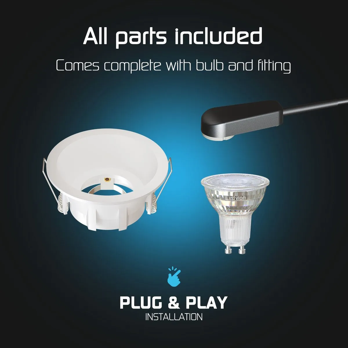 LEDVION LED Inbouwspot Ø85mm GU10 3W 2700K - Wit