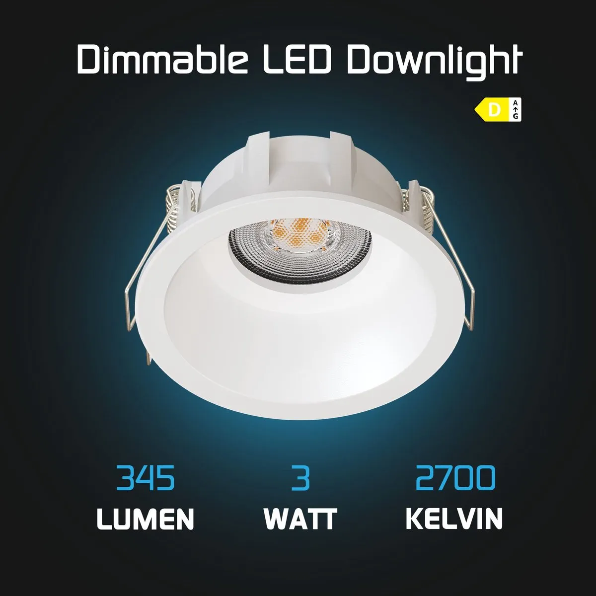 LEDVION LED Inbouwspot Ø85mm GU10 3W 2700K - Wit