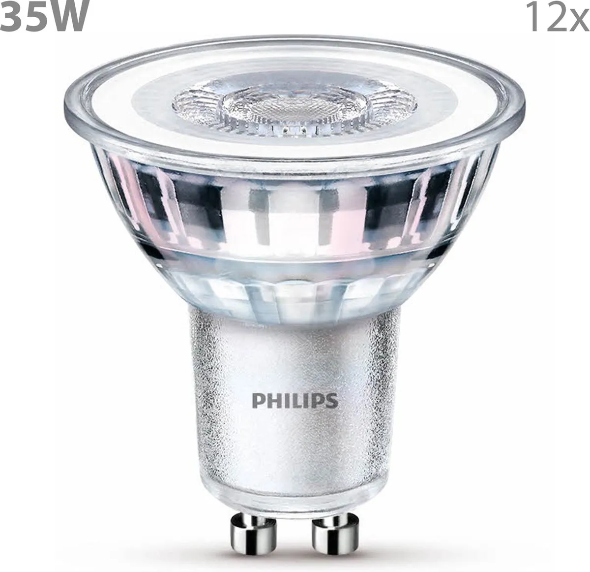 Philips LED GU10 Warmwit 3,5W - 12 Stuks