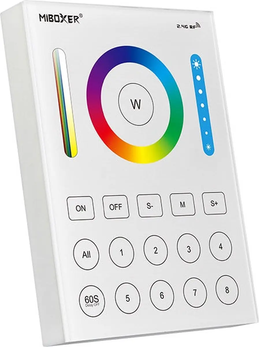 Mi-Light Mi-Boxer B8 8-Zone RGB+CCT Paneelafstandsbediening - Wit - afbeelding 5 van 6