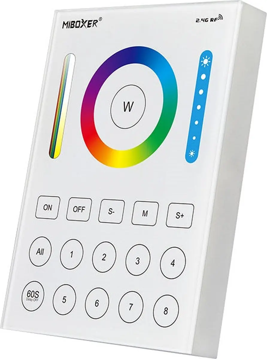 Mi-Light Mi-Boxer B8 8-Zone RGB+CCT Paneelafstandsbediening - Wit - afbeelding 6 van 6