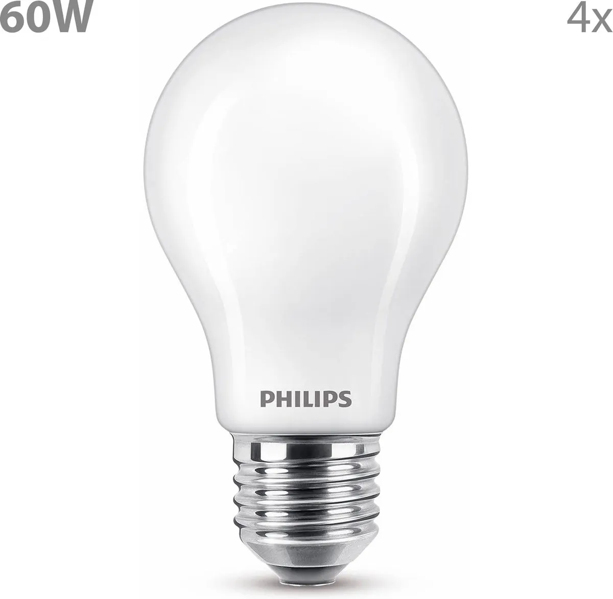 Philips LED E27 Standaardlamp 5.9W Warmwit - 4 Stuks