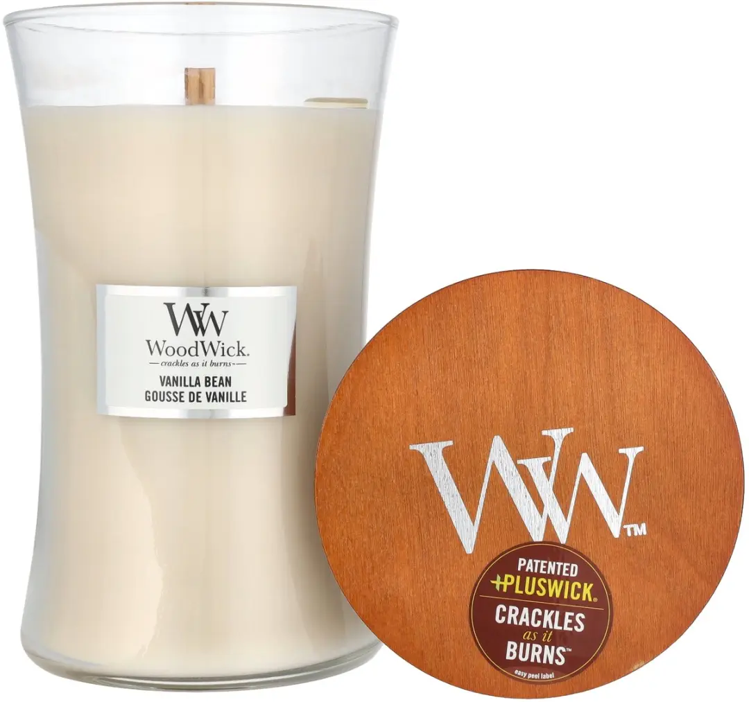 Woodwick Hourglass Geurkaars - Vanille - 130 Branduren - afbeelding 3 van 6