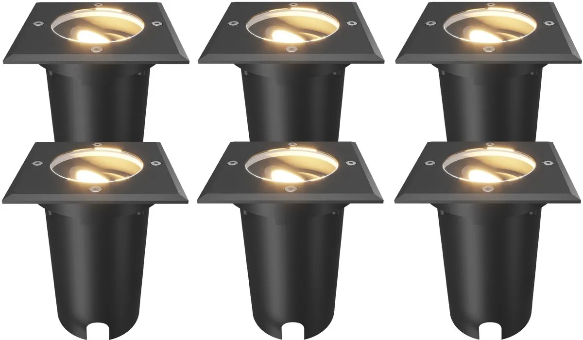 Ledvion 6x LED Grondspot Vierkant GU10