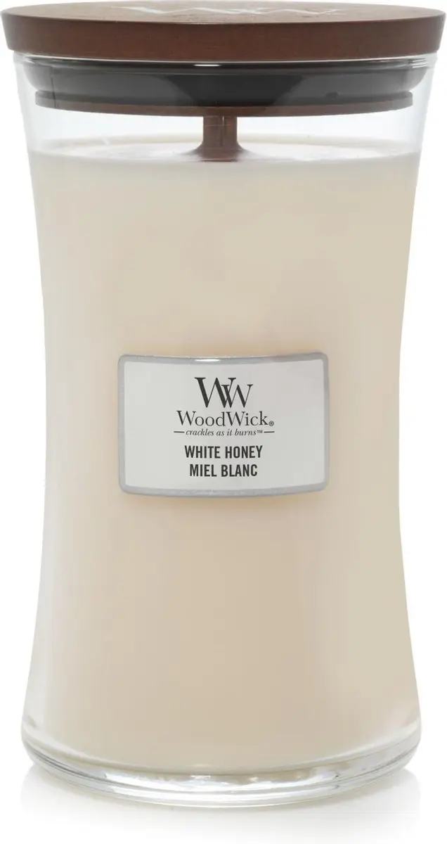 Woodwick Hourglass Geurkaars - White Honey 130 uur - afbeelding 2 van 3