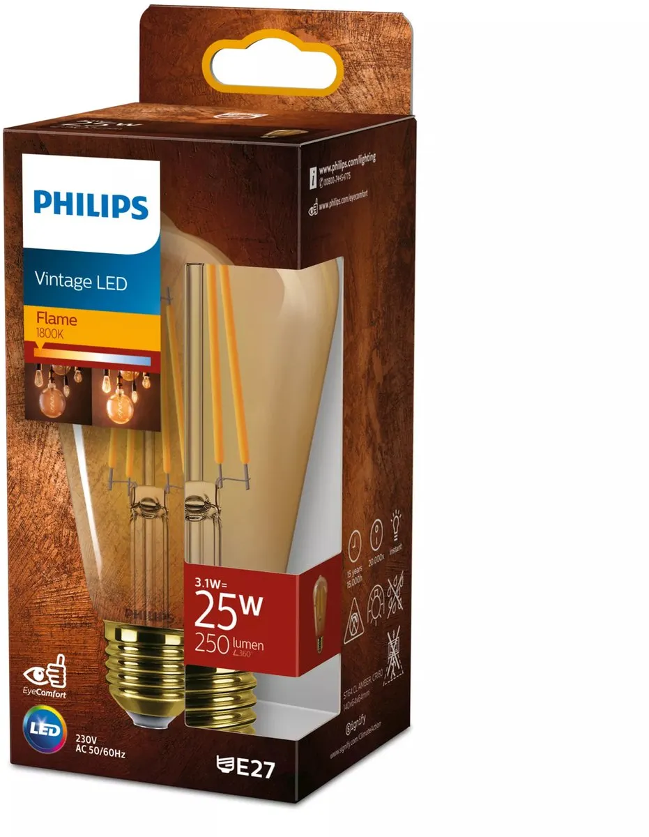 Philips LED Edison Goud E27 - 35W - Extra Warmwit