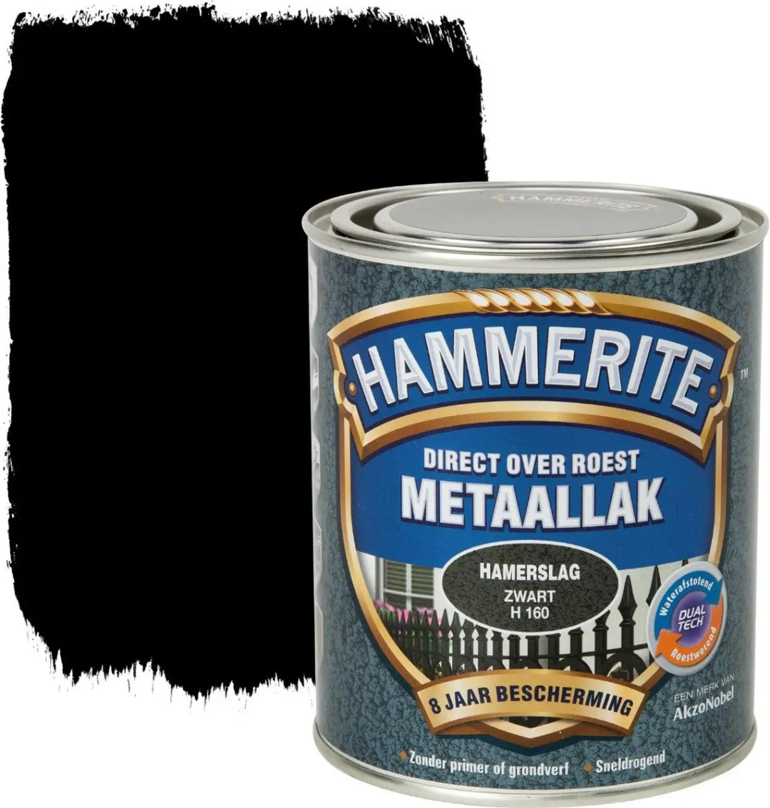 Hammerite Metaallak Hamerslag Zwart 750ml - afbeelding 6 van 6