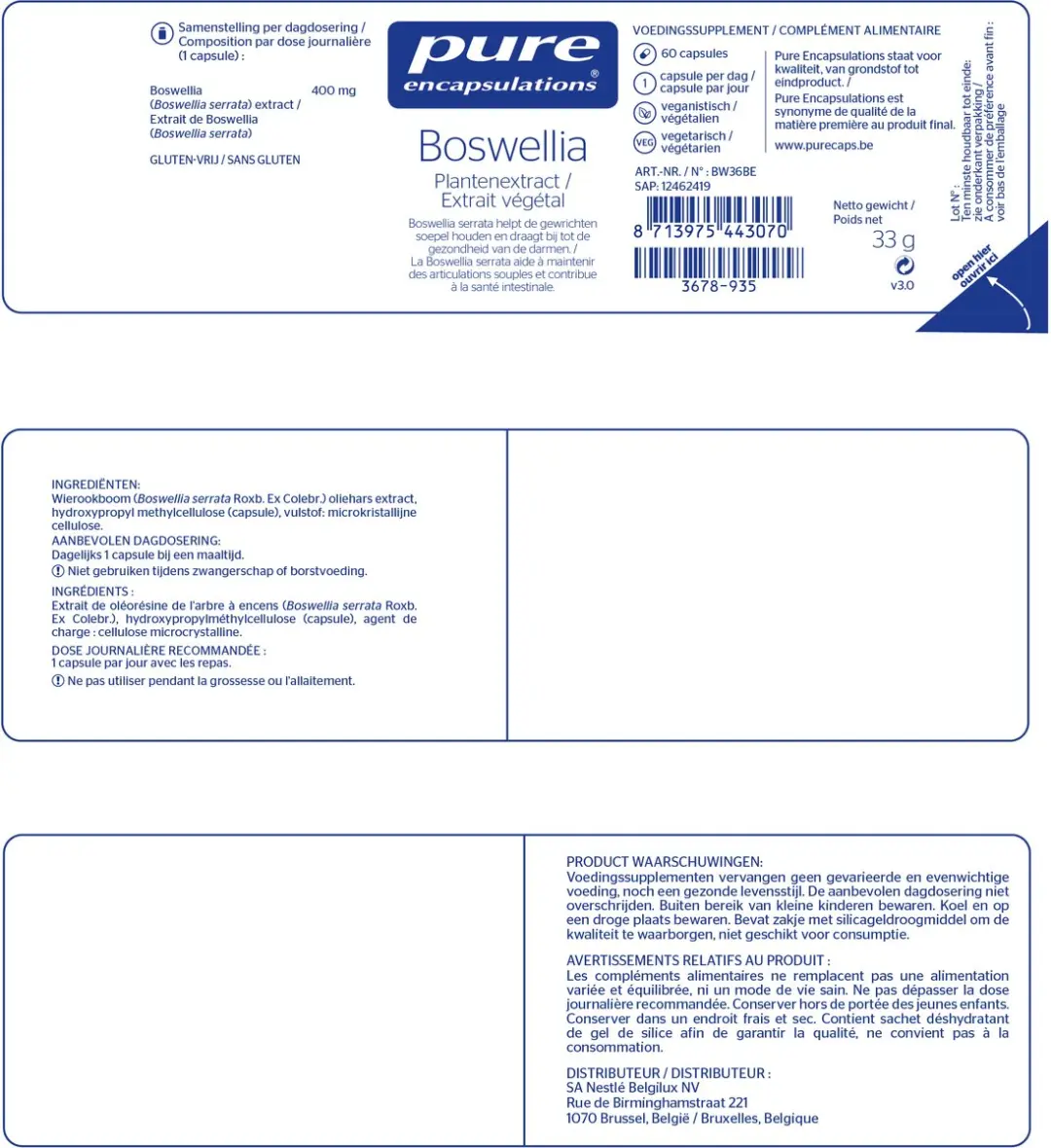 Pure Encapsulations Boswellia 60 Capsules