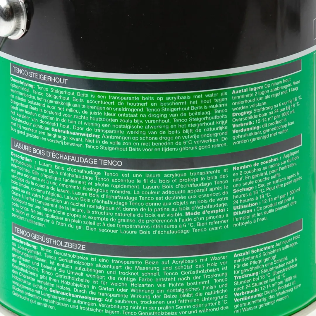 Tenco Steigerhoutbeits Antraciet 2,5L - afbeelding 3 van 6