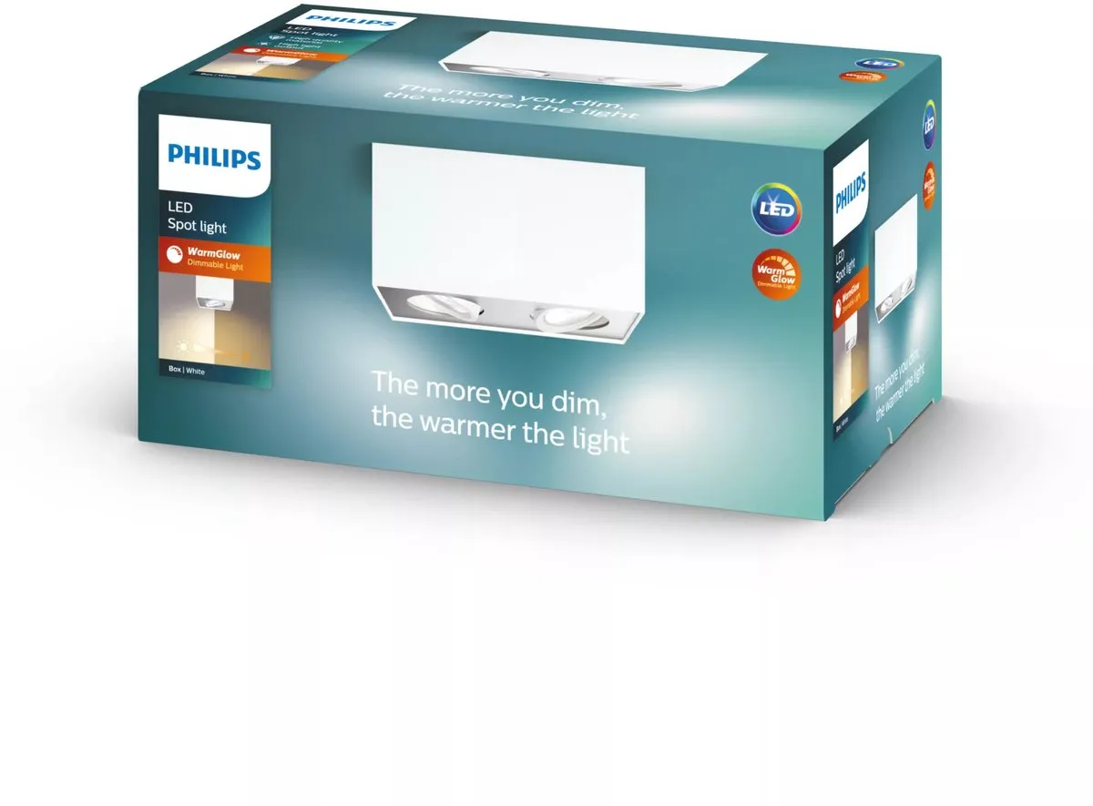 Philips Box Opbouwspot 2-lichts - Wit - afbeelding 6 van 6