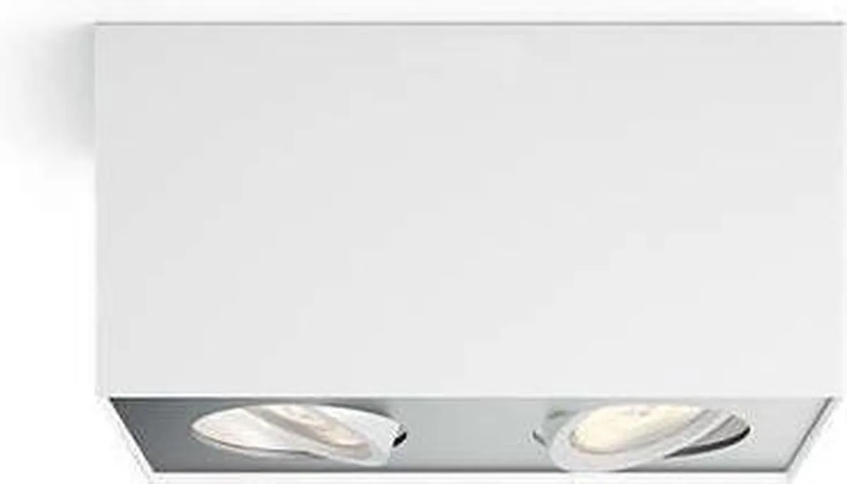 Philips Box opbouwspot - 2-lichts - wit