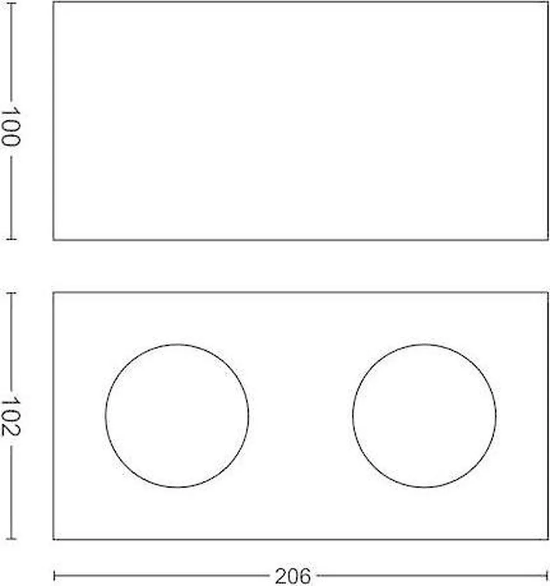 Philips Box opbouwspot - 2-lichts - wit