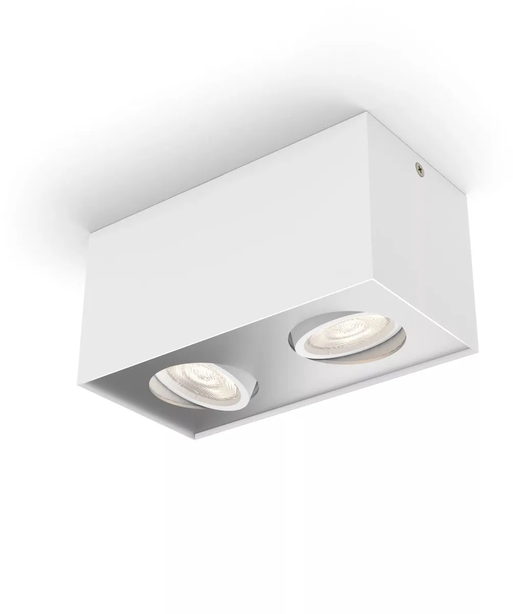 Philips Box opbouwspot - 2-lichts - wit