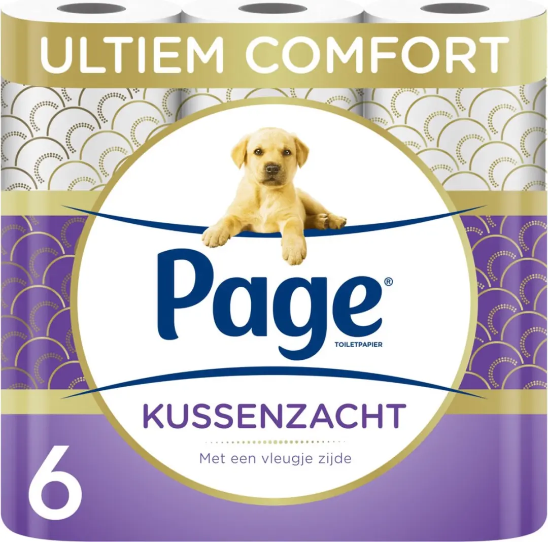 Page Toiletpapier Kussenzacht 3-laags - 6 Rollen - Paars - afbeelding 2 van 2